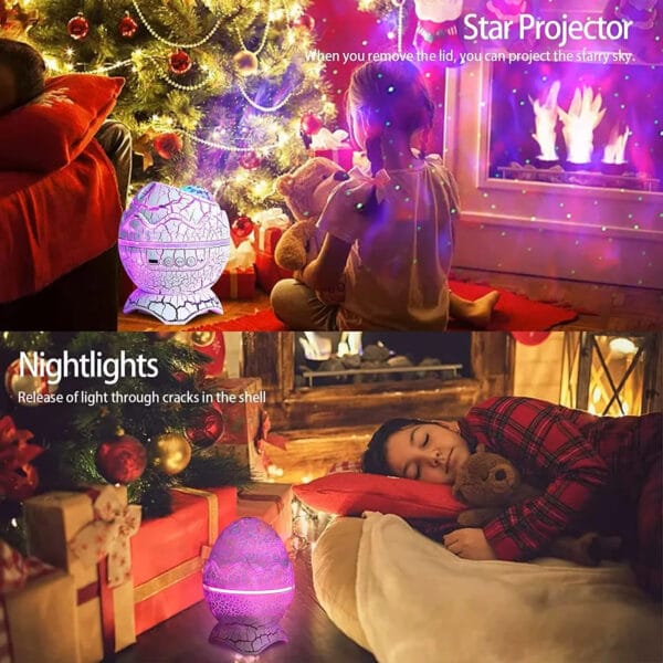 Proyector de luz LED con forma de huevo de dinosaurio
